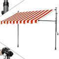 JCSRYD Outdoor Awning for Patio Manual Retractable Awning, Free Standing Sun Shade Shelter Canopy with Hand Crank for Patio/Gazebo/Garden/Restaurant/Cafe (Color : Red and white, Size : 400cm/13.1ft)