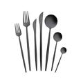 Karaca Jupiter Premium Boxed Cutlery Set Shiny Black for 12 People - 84 Pieces: High Quality Stainless Steel Cutlery, Modern Design, Perfect for Special Occasions and Everyday Use