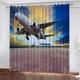 WOSUBI Eyelet Curtains 66" x 54" Airplane Curtains Blackout Thermal Insulated Room Darkening Curtains Blue for Kids Boys Girls Bedroom 2 Panels