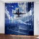 WOSUBI Eyelet Curtains 66" x 54" Airplane Curtains Blackout Thermal Insulated Room Darkening Curtains Airplane for Kids Boys Girls Bedroom 2 Panels