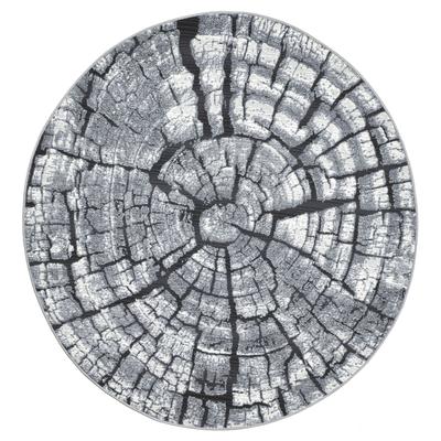 Teppich GINO FALCONE "Aurora GF-095", grau, H:5mm Ø:80cm, Polypropylen, Teppiche, Holz Optik, ideal im Wohnzimmer & Schlafzimmer Image