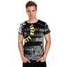 T-Shirt RUSTY NEAL Gr. S, schwarz Herren Shirts mit großflächigem Front-Print