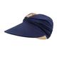 MCZY Sun hats for women uk Women Wide Brim Double-Sided Visor Hat Sun Protection Summer Hats Baseball Cap Travel Beach Cap.-A- Blue-Camel