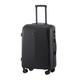 Travel Suitcase Small Suitcase, Leather Suitcase, Trolley Case, Good-Looking New Travel Suitcase, Pinghu Zippered Password Box Trolley Case (Color : Black, Size : 28)