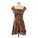 Lovers + Friends Casual Dress - Mini: Orange Tropical Dresses - Women's Size Small