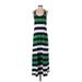 Tommy Bahama Casual Dress - Maxi: Green Stripes Dresses - Women's Size Small