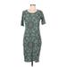 Lularoe Casual Dress - Shift: Teal Jacquard Dresses - Women's Size Medium