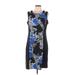 Connected Apparel Casual Dress - Shift: Blue Baroque Print Dresses - Women's Size 12