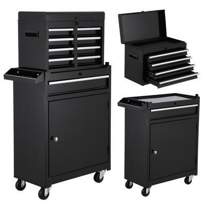 Large Tool Box,5 Drawer Rolling Tool Chest On Wheels with Top Chest,Locking Tool Chest Combos
