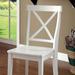 Contemporary 2pcs Dining Chairs White Color X-Cross shaped back Wooden Contour Seat Kitchen Dining Room Furniture