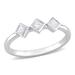 Miadora 1/4ct TDW Princess-Cut Diamond Three Stone Ring in 14k White Gold