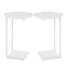 C Table End Table Set of 2,C Shaped End Table for Round,Round Side Table is Suitable for Living Room and Bedroom.(White)