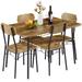 Dining Set 5 Piece Dinette Kitchen, Breakfast Nook and Small Space, Brown, Table & Chair for 4