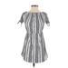 Hint of Blush Casual Dress: Gray Aztec or Tribal Print Dresses - Women's Size Small