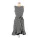 Calvin Klein Casual Dress - DropWaist: Gray Grid Dresses - Women's Size 8