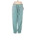 Saturday Sunday Velour Pants - High Rise: Teal Activewear - Women's Size X-Large