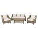 Red Barrel Studio® Ahmond 4 Piece Sofa Seating Group w/ Cushions Wood in Brown/Gray | 35.8 H x 77.9 W x 35.8 D in | Outdoor Furniture | Wayfair