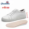 Weiß Echtes Leder Schuhe Männer Turnschuhe Mann Aufzug Schuhe Höhe Erhöhen Einlegesohlen High Heels Schuhe 5-6CM Schuhe hohe Schuhe