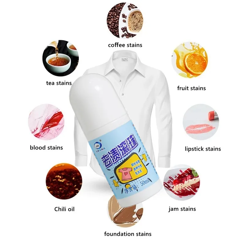 Magic Clothing Fleckenentfernungsstift, tragbar, waschfrei, Öl, Rotwein, Fleckenentferner, Markierungsstift für kleine, fettige Schmutzigkeit auf T-Shirt Image