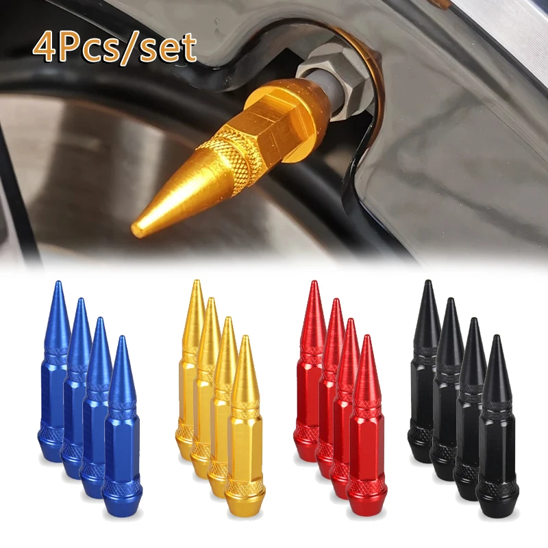 4 pezzi tappi valvole proiettile auto moto ruota tappi valvole pneumatici copertura antipolvere 45mm tappi valvole a spillo accessori esterni auto