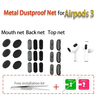 Metall-Ersatznetz auf der Rückseite, Top-Filter, Schallauslass, rostfreier Aufkleber, Ohrhörer-Handset-Netz für Airpods 3, austauschbares Kopfhörernetz Image