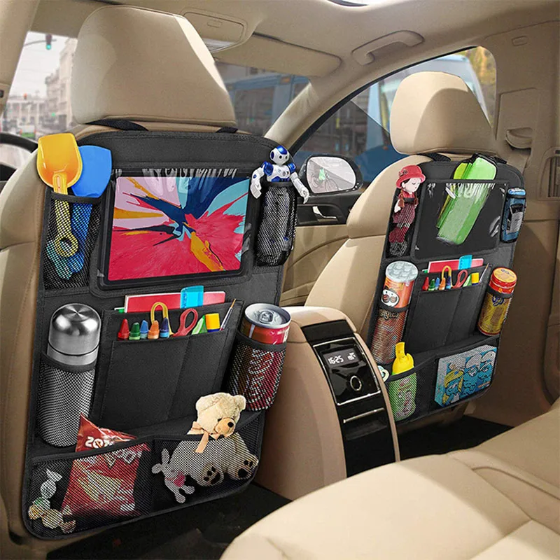 1Pcs Auto Anti-schmutz Pad Für Kinder Kinder Auto Sitz Zurück Schutz Abdeckung Universal Auto Rücksitz Organizer mit lagerung Taschen Image