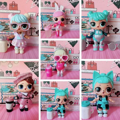 Offizielle echte bunte Schaufenster puppe Puppen set Puppen schwestern niedliche große Brille DIY