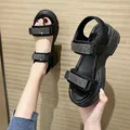 Sandali da donna estate nuovi sandali con zeppa in cristallo moda scarpe con plateau Open-toe