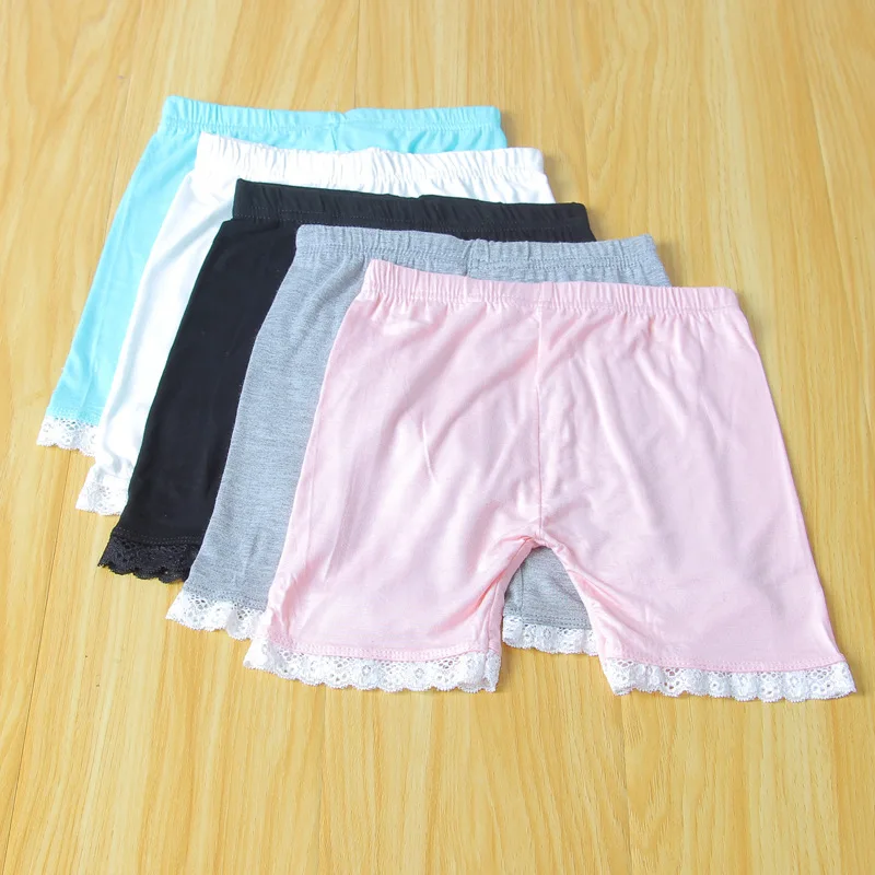 Sommer Mädchen Shorts Baby weiche modale Sicherheit Höschen Kinder Hosen für 3-10 Jahre alte Baby kleidung Mädchen Spitze Unterwäsche Boxer kurz Image