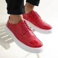 FOH PRSneakers en cuir Élpour homme RUGAN RED Chaussures à lacets décontractées Chaussures de