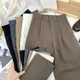 Pantalon Sarouel Noir Trempé pour Femme Mode artificiel astique Taille Haute Décontracté