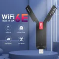 WiFi 6E USB WiFi Dongle USB3.0 Adaptateur WiFi 5400Mbps 2.4G/5G/6GHz Rapide Wifi6 Carte Réseau