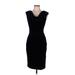 Vince Camuto Casual Dress - Sheath: Black Solid Dresses - Women's Size 6