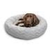 The Original Calming Donut Cat and Dog Bed in Lux Fur Gray, 36" L X 36" W X 9" H, Large