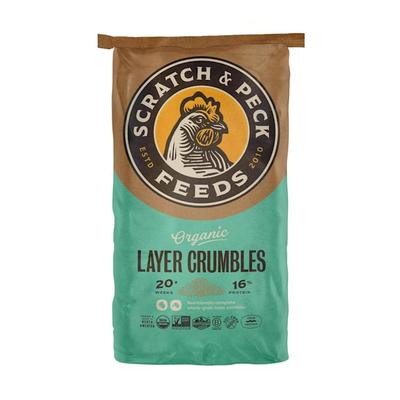 Scratch and Peck Feeds Layer Crumbles Organic Chicken and Duck Feed, 25 lbs.