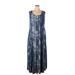 Sami & JO Casual Dress: Blue Acid Wash Print Dresses - Women's Size 3X