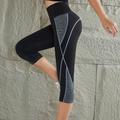 Women's Activewear: Contrast Color Yoga Sports Capri Leggings - Perfect For Workout & Exercise!