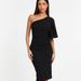 Quiz Scuba Crepe One Shoulder Midi Dress - Black - Black