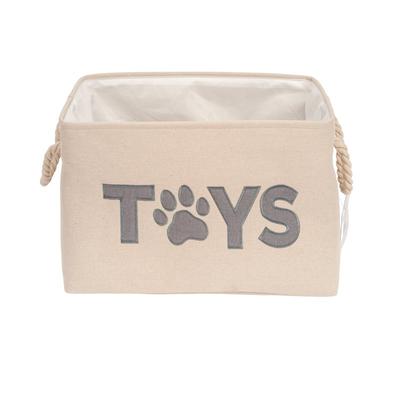 American Pet Supplies Country Living Foldable Fabric Dog Toy Storage Bin - Brown