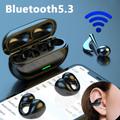 Auricolari wireless Bluetooth 5.3 TWS, cuffie stereo con clip per orecchie 9D, auricolari Bluetooth sportivi con cancellazione del rumore con custodia di ricarica