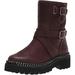 Vince Camuto Messtia Burgundy Motorcycle Buckle Moto Chain Chunky Platform Boots (Grizzly 7.5)