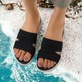 Damen Sandalen Hausschuhe Slippers Übergrössen Flyknit Schuhe Sportsandalen Outdoor Täglich Strand Flacher Absatz Keilabsatz Runde Zehe Klassisch Brautkleider schlicht Komfort Wanderschuhe Gestrickt