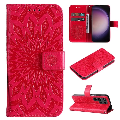 Handy Hülle Handyhüllen Für Samsung Galaxy S26 Ultra Plus S25 S24 S23 S22 S23 FE S21 Ultra Plus S20 A55 5G A35 5G Brieftaschenhülle Magnetisch Vollschutz Mit Handgelenkschlaufe Schmetterling TPU Image