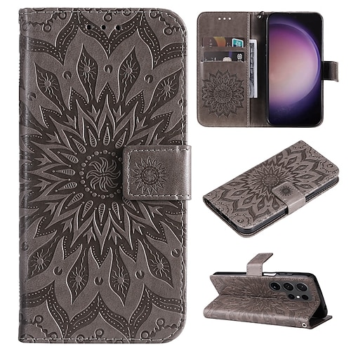 Handy Hülle Handyhüllen Für Samsung Galaxy S26 Ultra Plus S25 S24 S23 S22 S23 FE S21 Ultra Plus S20 A55 5G A35 5G Brieftaschenhülle Magnetisch Vollschutz Mit Handgelenkschlaufe Schmetterling TPU Image