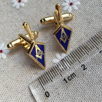 1 pair Freemason Masonic Shovel Cuff Links Free Masons Trowel Enamel Cufflink Square and Compass G