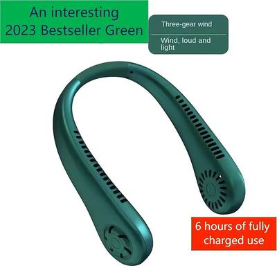 360 Free Adjustment Outdoor Portable Neck Hanging Fan USB Charging Lazy No Leaf Neck Hanging Fan