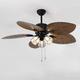Farmhouse Ceiling Fan With Light And Remote Control 108/130cm Industrial Style Metal Glass Rustic Brown Ceiling Fan With Reversible Motor 110-240V
