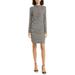 Mizani Houndstooth Ruched Long Sleeve Dress