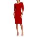 Cape Sleeve Crepe Sheath Dress