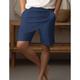 Men's Shorts Linen Shorts Summer Shorts Beach Shorts Straight Leg Plain Breathable Soft Short Casual Daily Holiday Fashion Streetwear White Navy Blue Inelastic